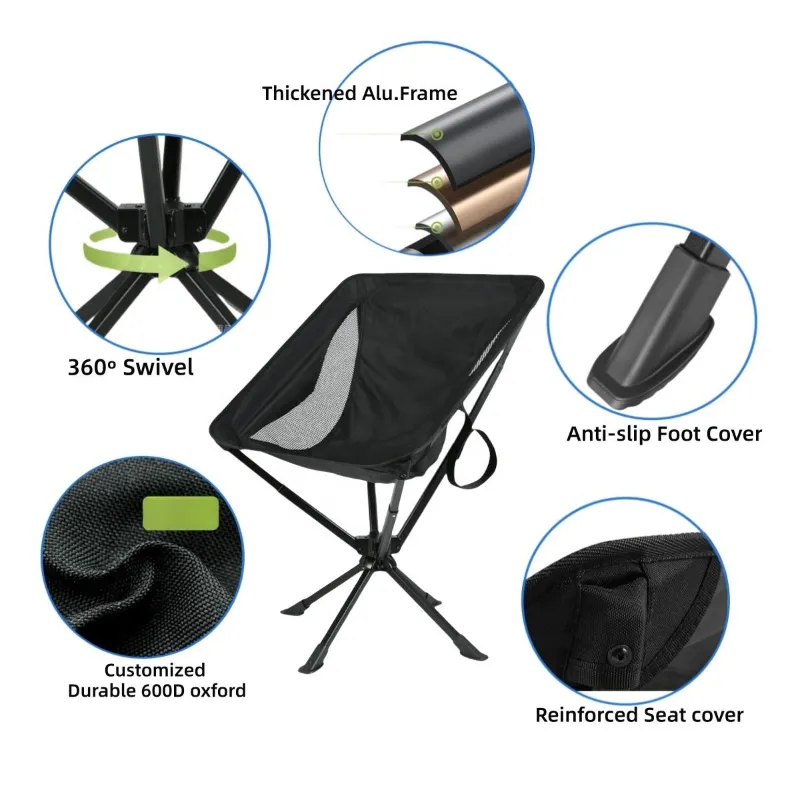 Portable 360 Degree Swivel Camping Chair